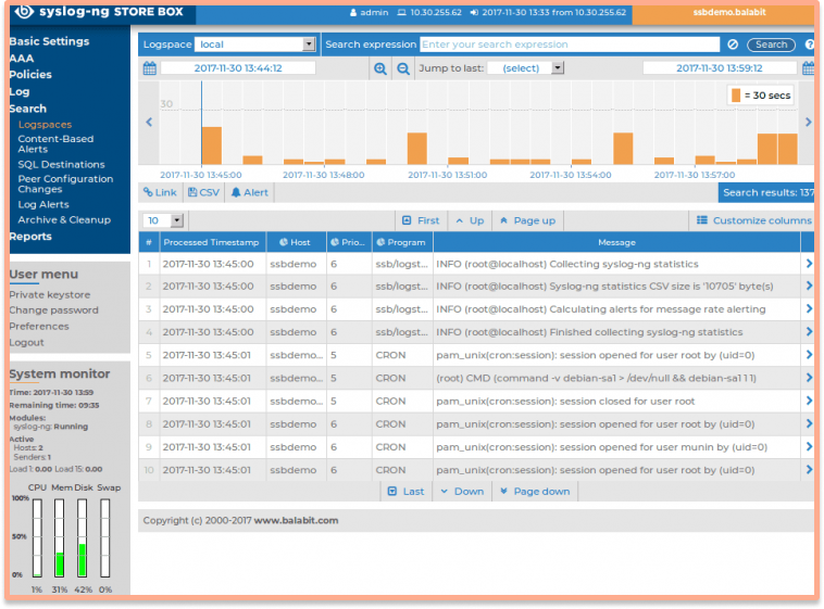 Collecting and viewing log files in Syslog ng